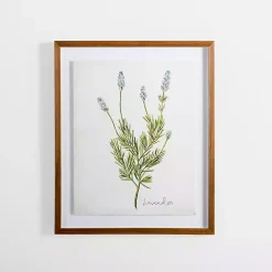 Golden Leaves Herbs Lavender Framed Art Print