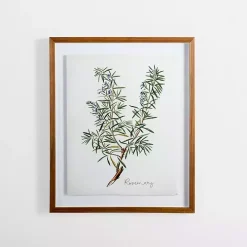 Golden Leaves Herbs Rosemary Framed Art Print