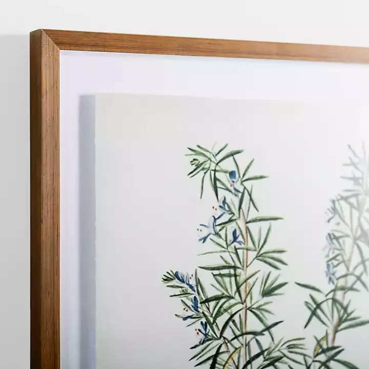 Golden Leaves Herbs Rosemary Framed Art Print