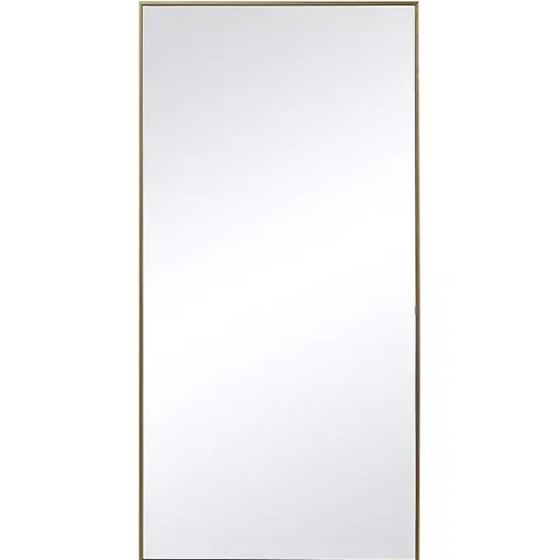 Golden Simple Rectangular Frame Wall Mirror