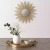Golden Sunburst Small Decorative Wall Mirror