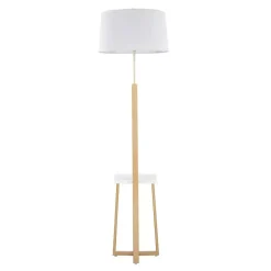 Golden Triangle Marble Shelf Floor Lamp
