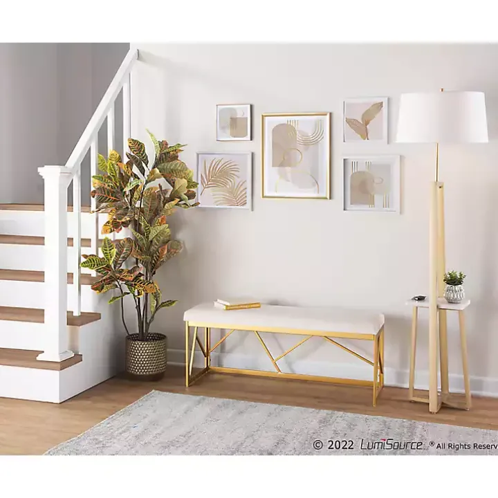 Golden Triangle Marble Shelf Floor Lamp