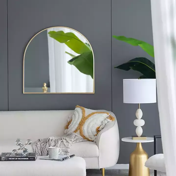 Golden Wide Arched Wall Mirror