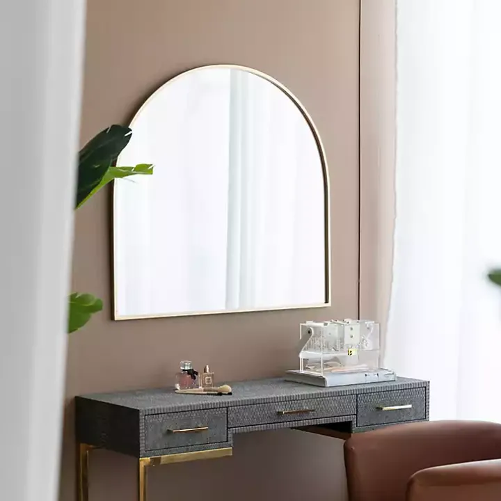 Golden Wide Arched Wall Mirror