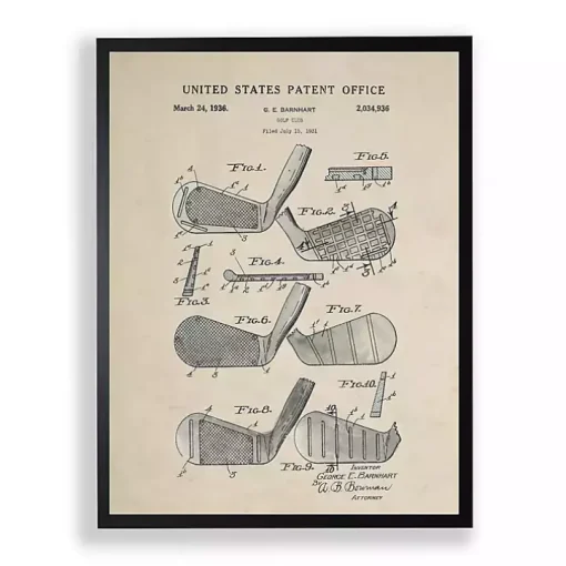 Golf Club Patent Framed Art Print
