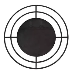 Graphite Metal Bullseye Round Wall Mirror