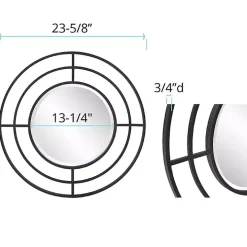 Graphite Metal Bullseye Round Wall Mirror
