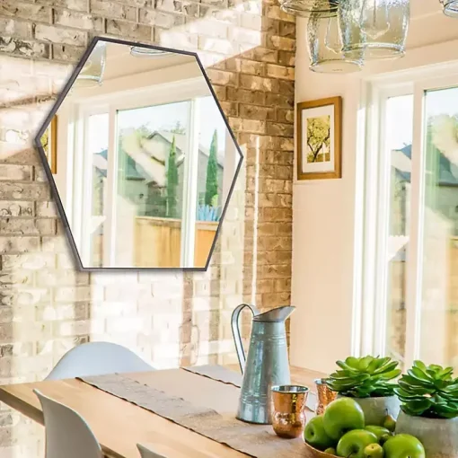Graphite Metal Hexagonal Mirror