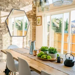 Graphite Metal Hexagonal Mirror