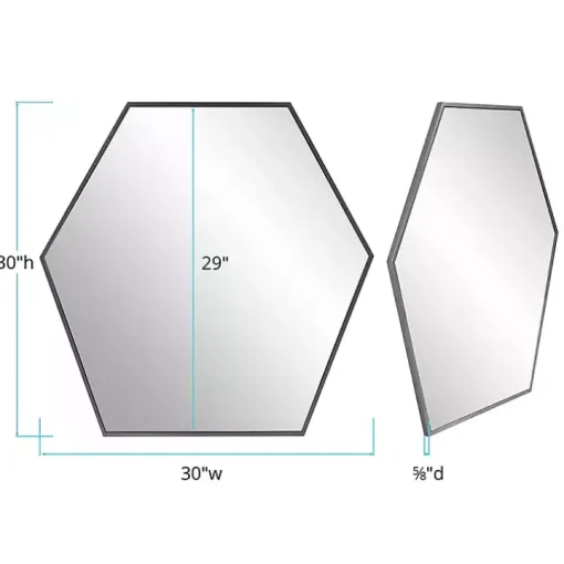 Graphite Metal Hexagonal Mirror