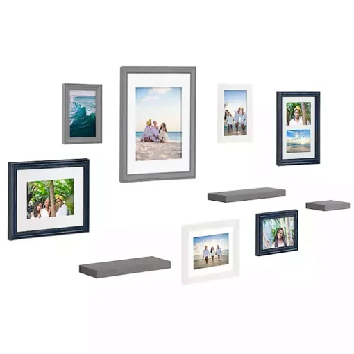 Gray & Navy 10-pc. Gallery Wall Frame & Shelf Set