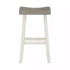Gray & White Wood Bar Stools, Set of 2