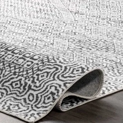 Gray Abstract Pattern Washable Runner