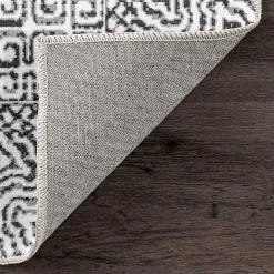 Gray Abstract Pattern Washable Runner
