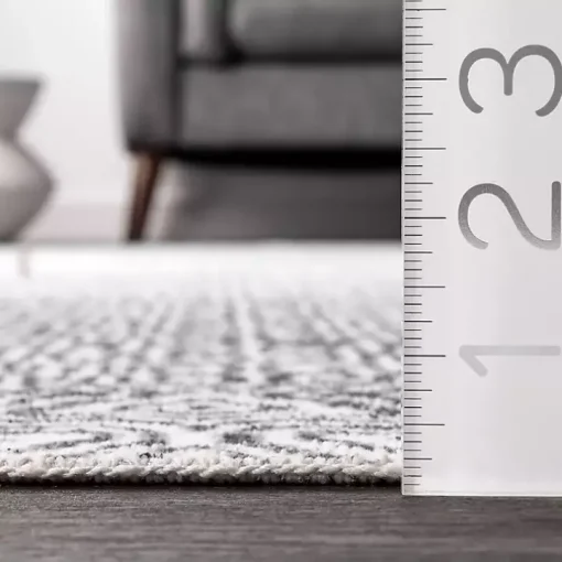 Gray Abstract Pattern Washable Runner