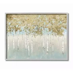 Gray and Gold Tree Framed Art Print