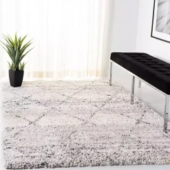Gray and Ivory Fontana Shag Area Rug, 8x10