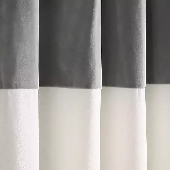 Gray and Ivory Millie Curtain Panel Set, 84 in.