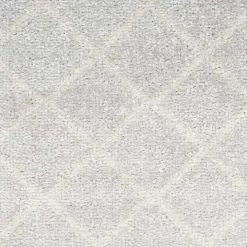 Gray and Ivory Moroccan Trellis Area Rug, 7x9