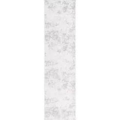 Gray and Ivory Whisper Abstract Runner, 2x8