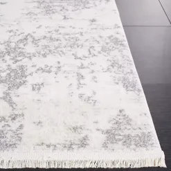 Gray and Ivory Whisper Abstract Area Rug, 6x6