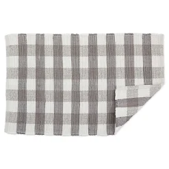Gray and White Buffalo Check Accent Rug