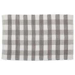 Gray and White Buffalo Check Accent Rug