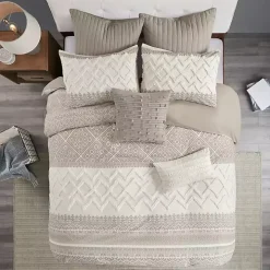 Gray and White 3-pc. Full/Queen Duvet Set