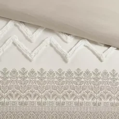 Gray and White 3-pc. Full/Queen Duvet Set