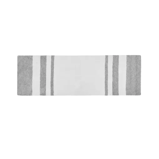 Gray and White Reversible Bath Runner