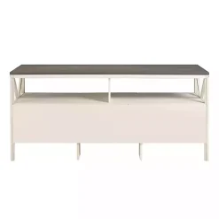 Gray and Whitewashed Wood 3-Drawer Media Cabinet