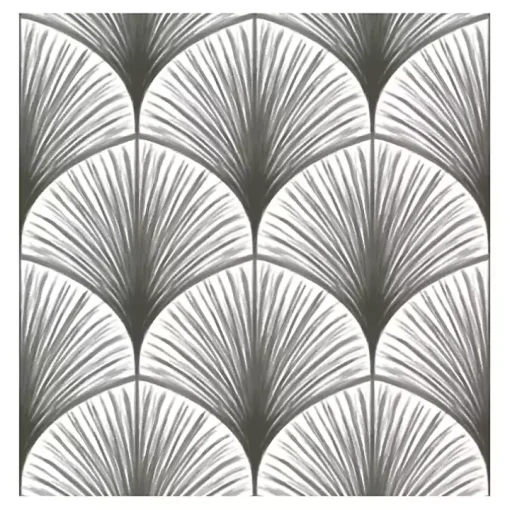 Gray Art Deco Fans Peel & Stick Wallpaper