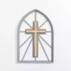 Gray Beaded Cathedral Cross Wall Plaque