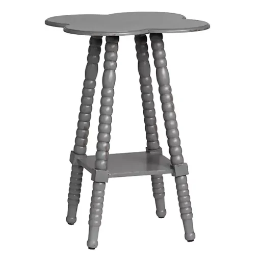 Gray Beaded Clover Accent Table