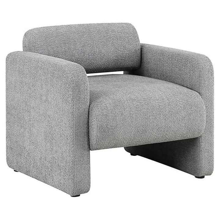 Gray Boucle Modern Accent Chair