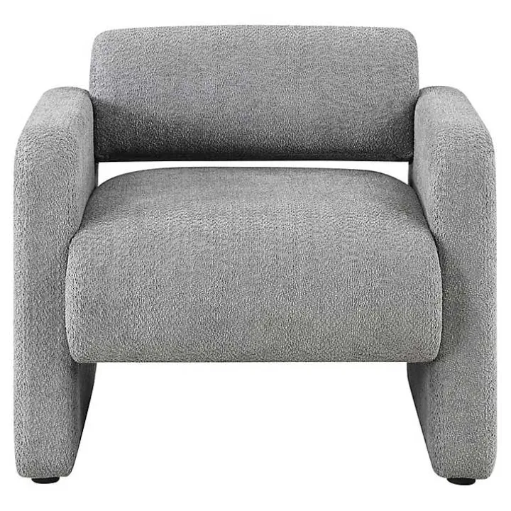 Gray Boucle Modern Accent Chair
