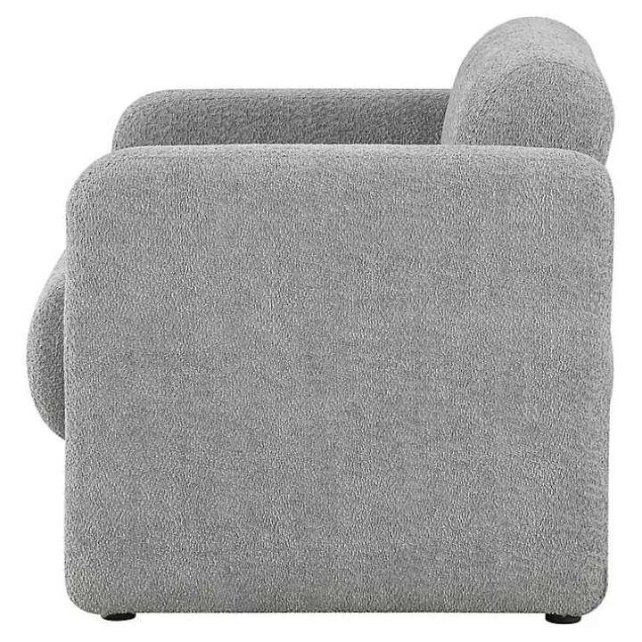 Gray Boucle Modern Accent Chair