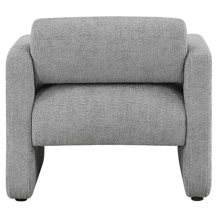 Gray Boucle Modern Accent Chair