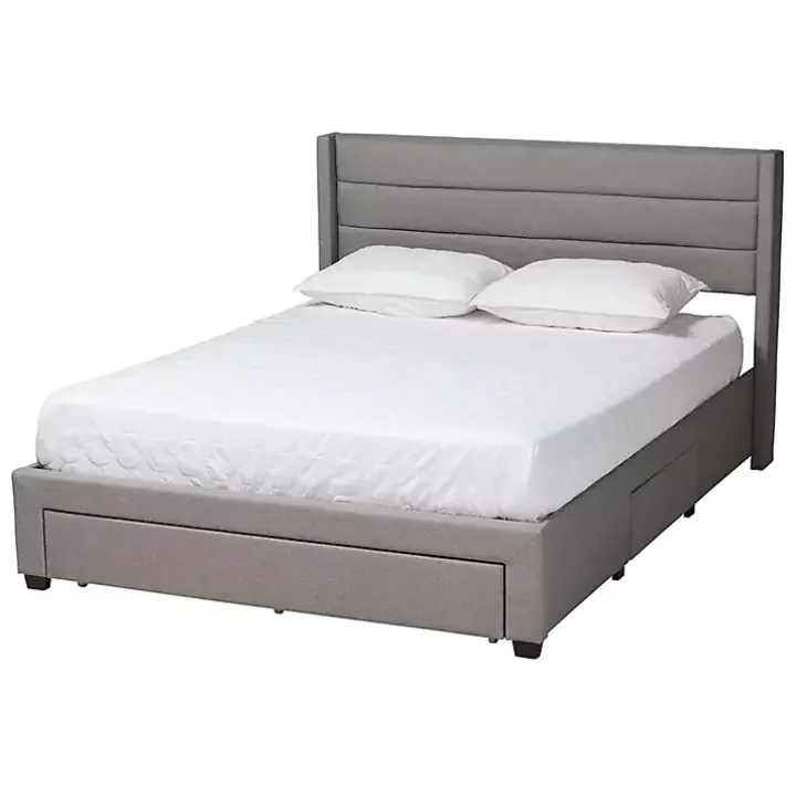 Gray Braylon Upholstered 3-Drawer Full Bed