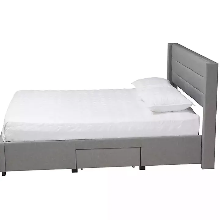 Gray Braylon Upholstered 3-Drawer Full Bed