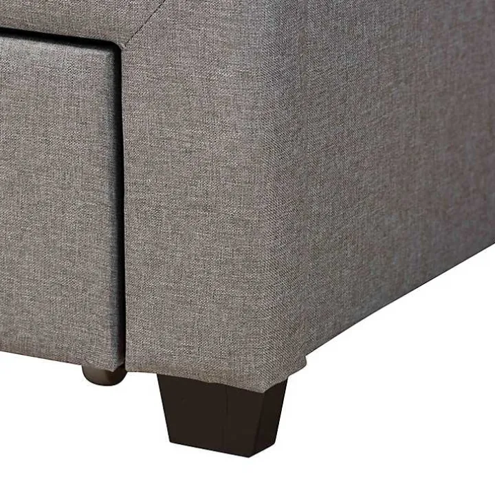 Gray Braylon Upholstered 3-Drawer Full Bed