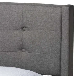 Gray Button Tufted Headboard Full Platform Bed
