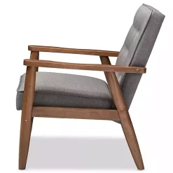 Gray Button-Tufted Sawyer Accent Chair