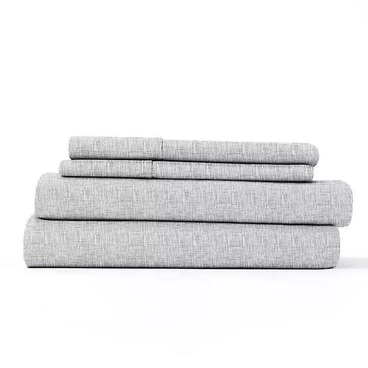 Gray Chambray 4-pc. California King Sheet Set