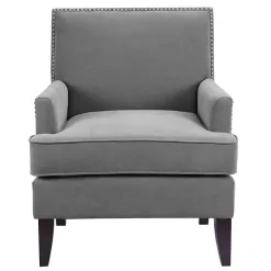Gray Charlie Track Arm Club Accent Chair