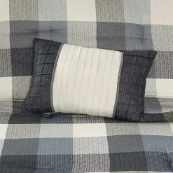 Gray Check California King 7-pc. Comforter Set