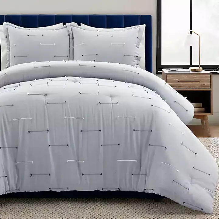 Gray Clip Jacquard 3-pc. Full/Queen Comforter Set
