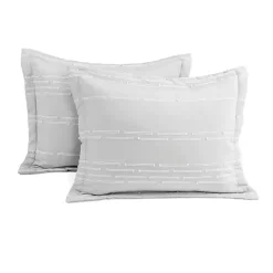 Gray Clipped Stripe 3-pc. Full/Queen Comforter Set