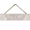 Gray Come On In Botanical Wall Plaque